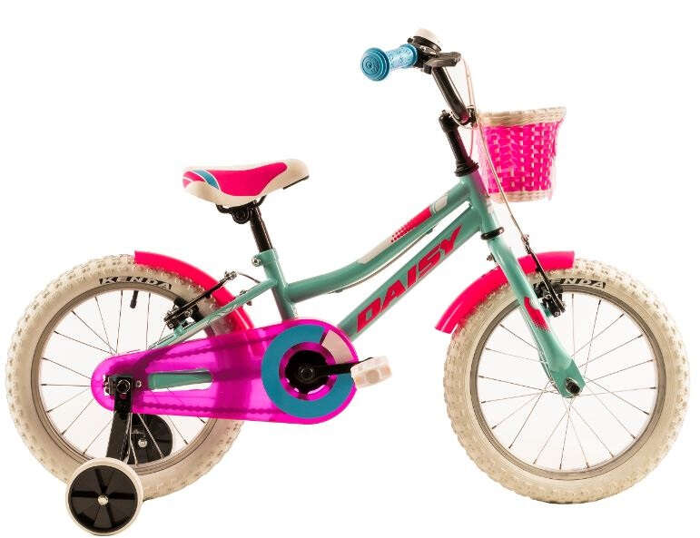 Bicicleta copii Dhs 1604 verde roz 16 inch