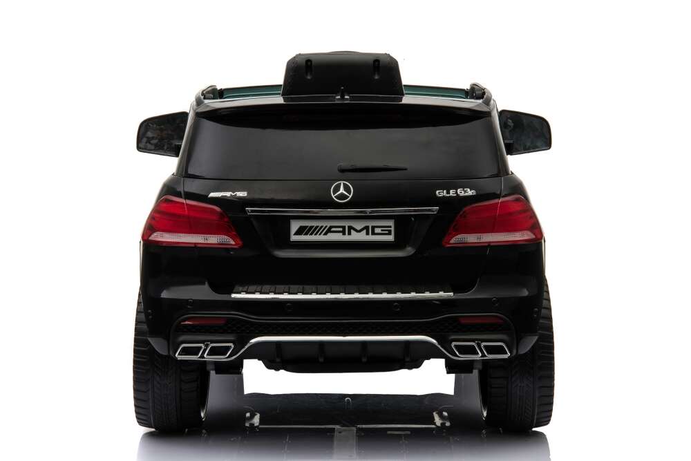 Masinuta electrica cu roti din cauciuc si scaun de piele Mercedes GLE63 AMG Black