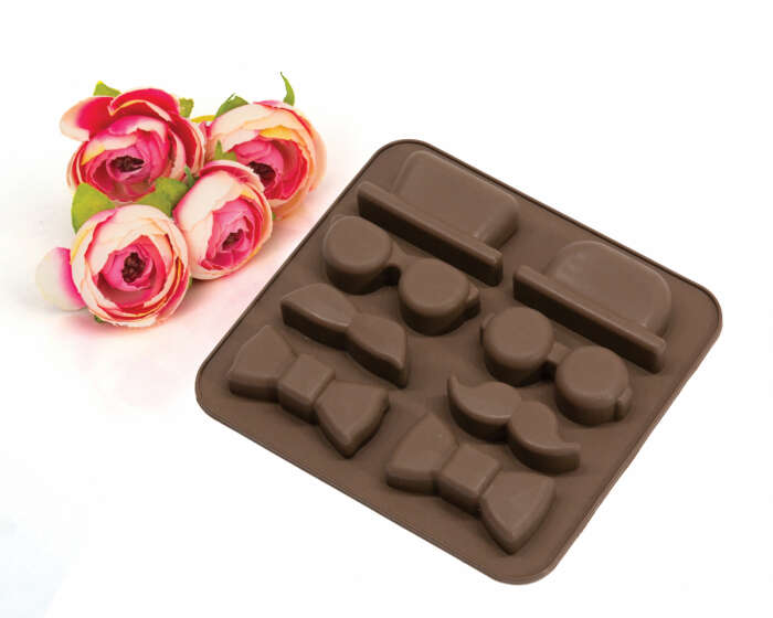 Forme silicon pentru jeleuri si ciocolata, Mys Silicone, 14 cm, 13 cm, 2 cm, Negru