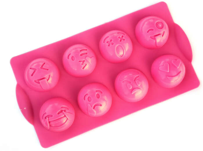 Forme de copt din silicon pentru briose, budinci si prajituri emotii, Mys Silicone, 30 cm, 17 cm, 4 cm, Roz