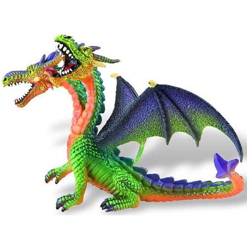 Figurina Dragon Verde Cu 2 Capete