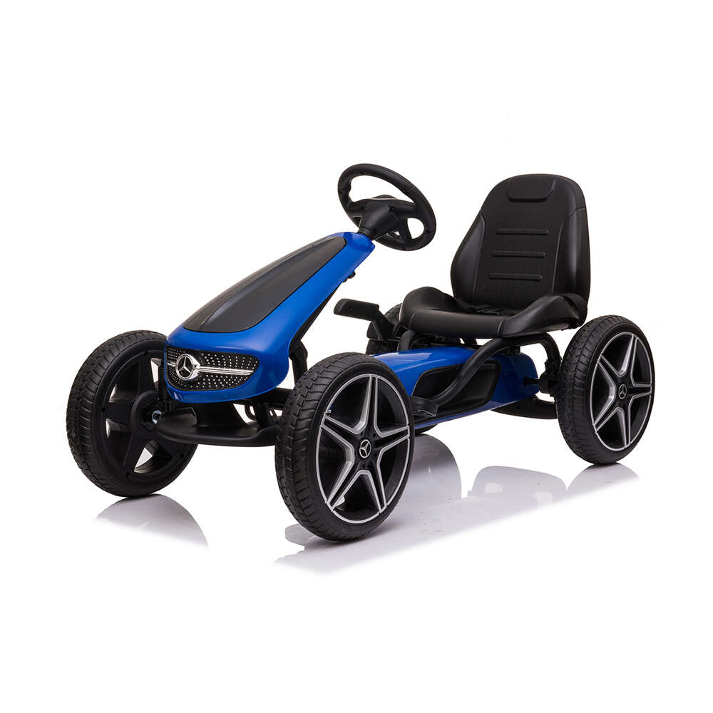 Kart cu pedale si roti din cauciuc EVA Mercedes-Benz Blue