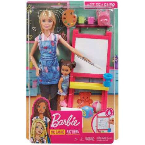 Barbie Cariere Set Mobilier Cu Papusa Profesoara De Pictura