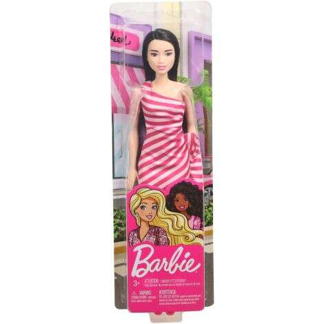 Papusa Barbie Tinute Stralucitoare Blonda Cu Rochita Roz