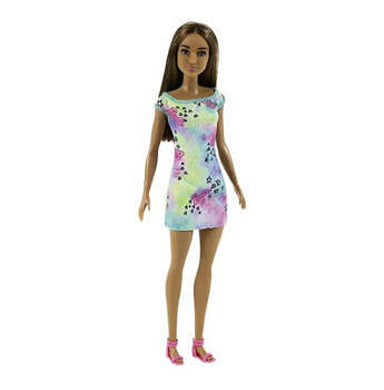 Papusa Barbie satena cu tinuta inflorata