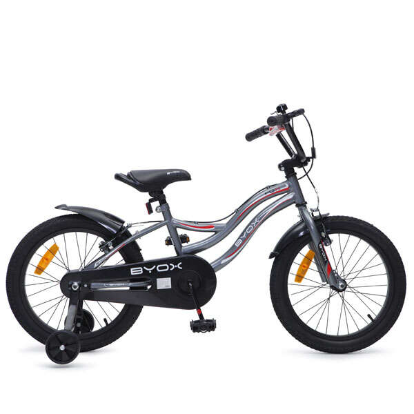 Bicicleta pentru copii cu roti ajutatoare Byox Fox 18 inch