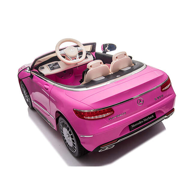 Masinuta electrica cu roti EVA si scaun din piele Mercedes Maybach S650 Cabriolet Pink