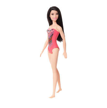 Papusa Barbie bruneta cu costum de baie