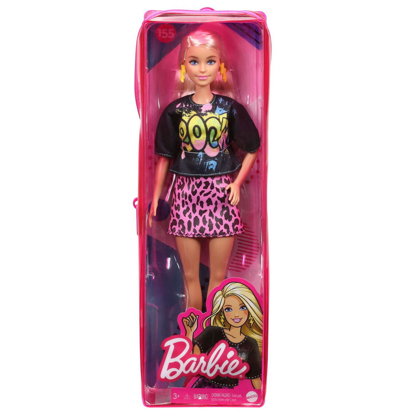 Papusa barbie fashionista blonda cu tinuta de vara rock