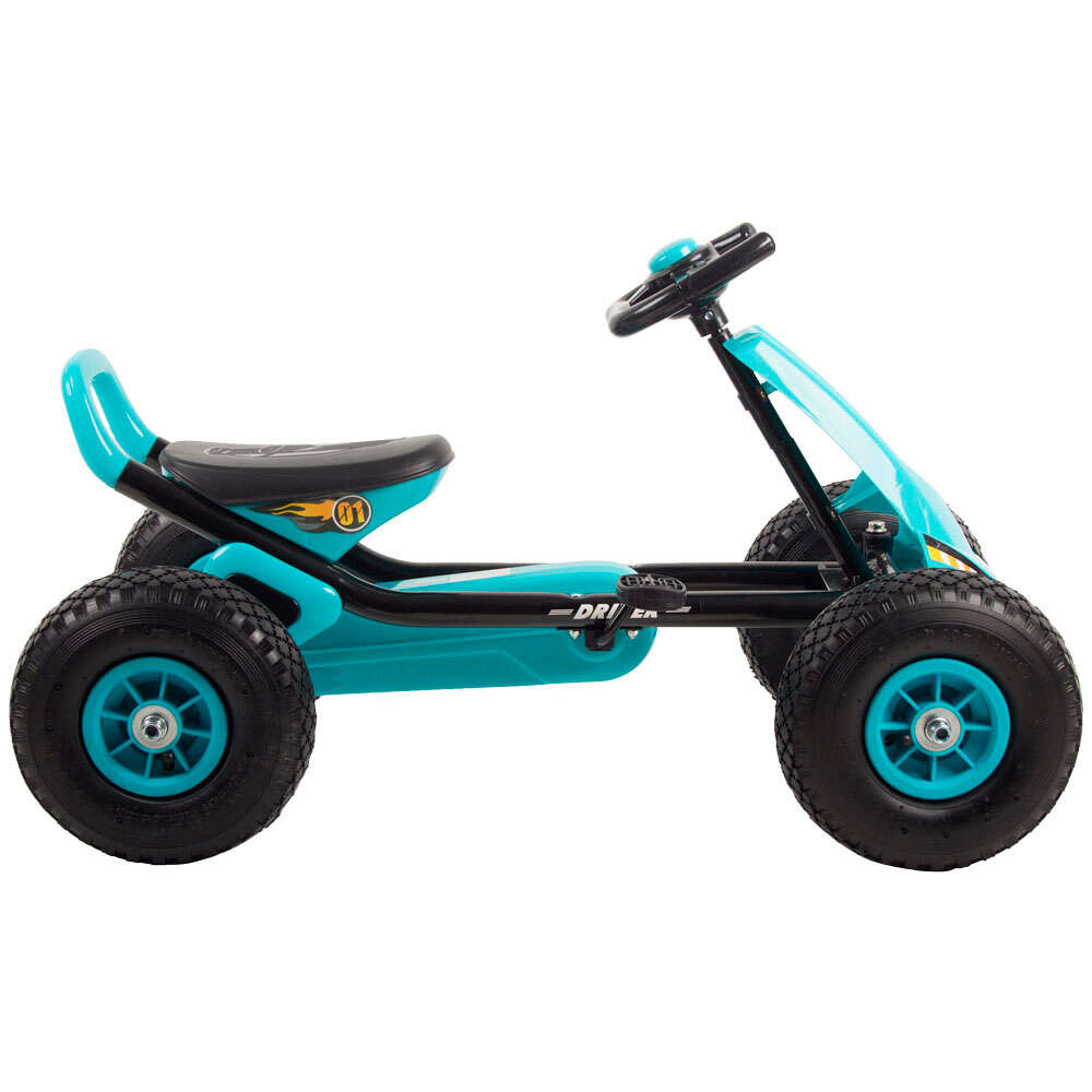 Kart cu pedale si roti gonflabile Driver Kidscare albastru