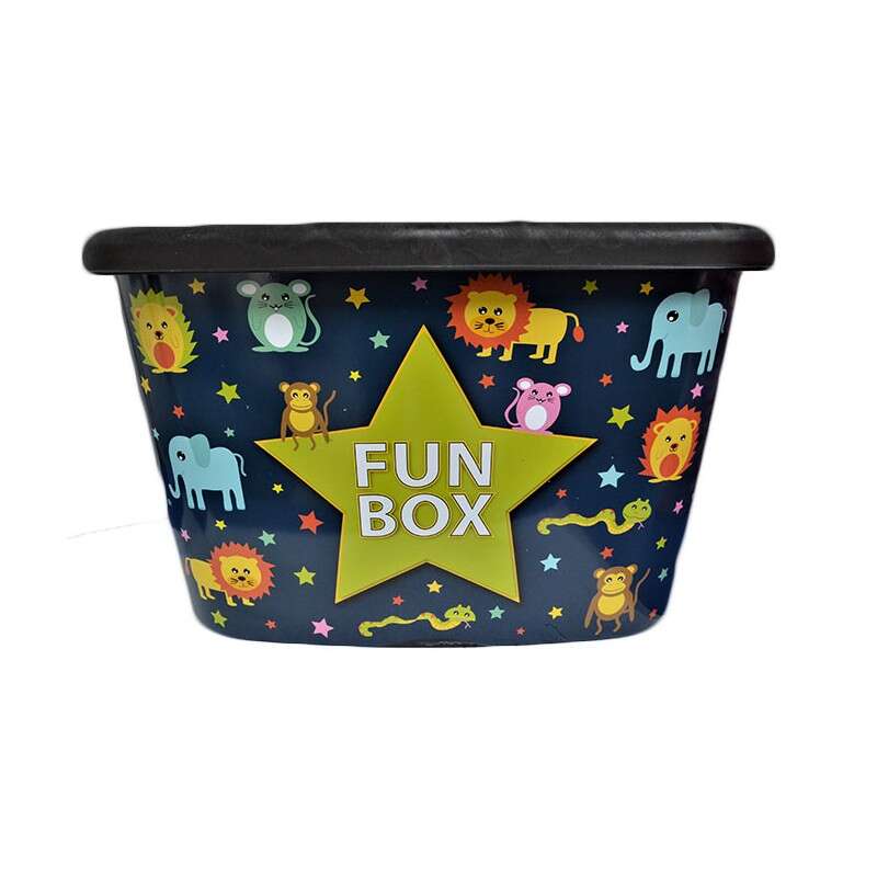 Cutie depozitare pentru copii , 50 litri, fun box v2, multicolor cu animalute