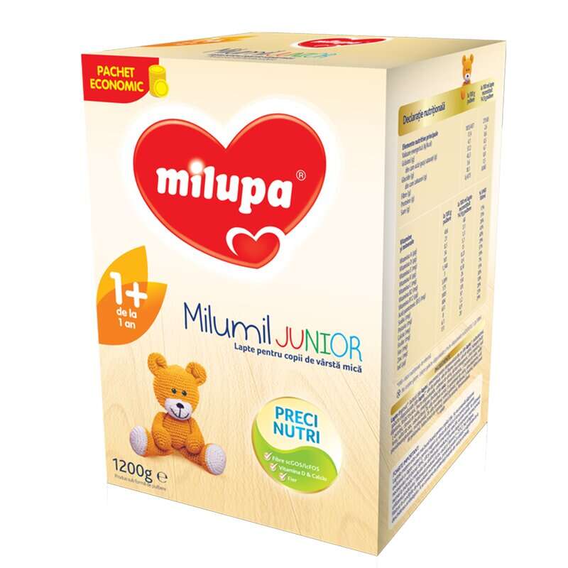 Milupa - Lapte praf Milumil Junior 1+, 1200g, 12luni+