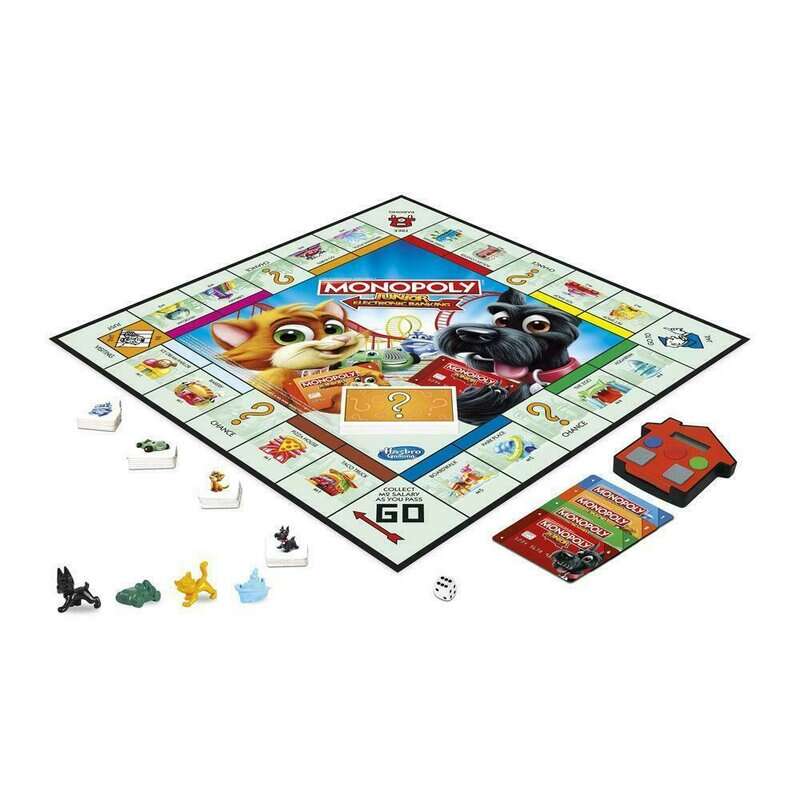 Hasbro - Monopoly Junior , Limba romana, Banca electronica, Multicolor