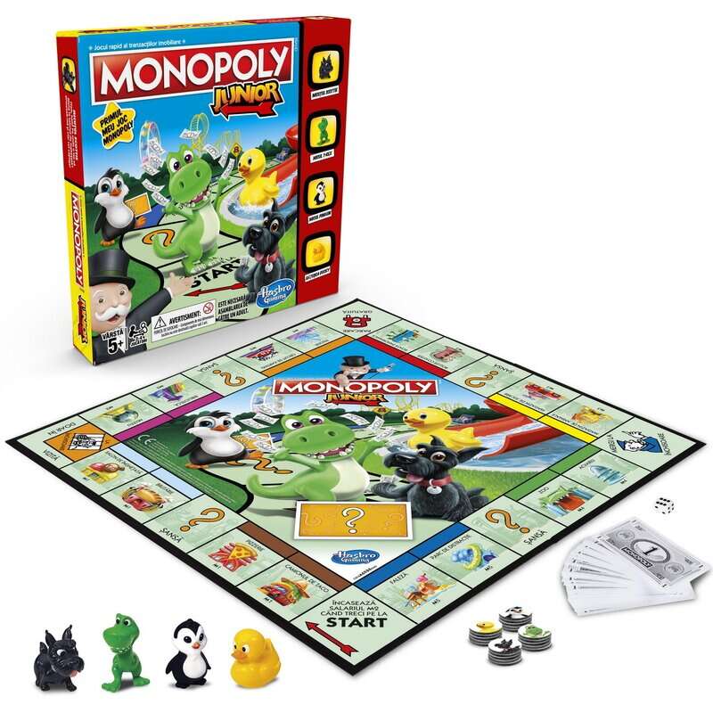 Hasbro - Monopoly Junior , Limba romana, Multicolor