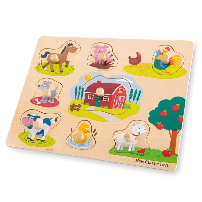 New Classic Toys - Puzzle din lemn Ferma Puzzle Copii, piese9