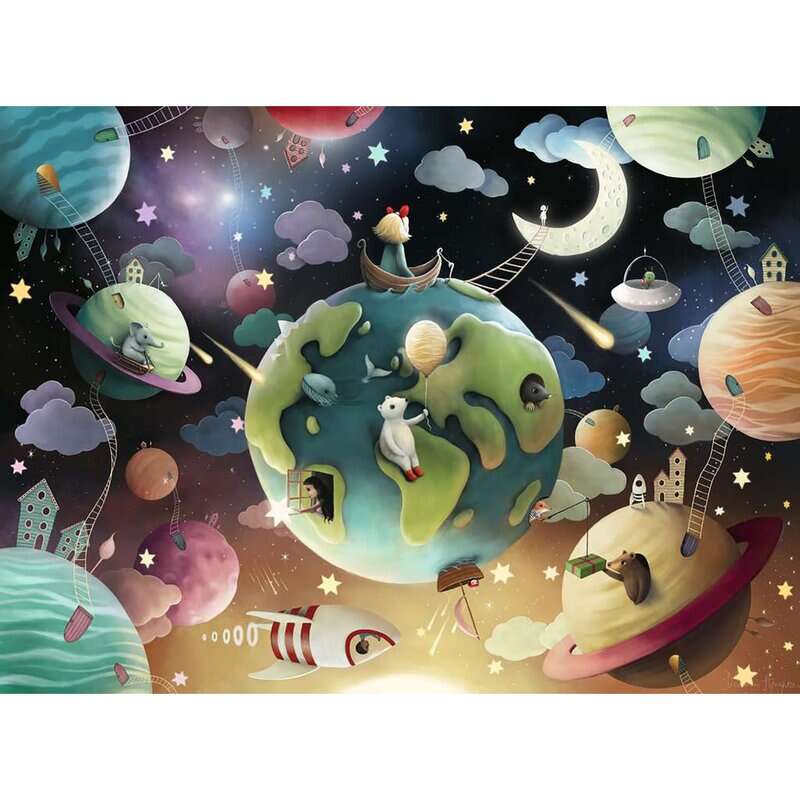 Ravensburger - Puzzle educativ Planete Puzzle Copii, piese 100