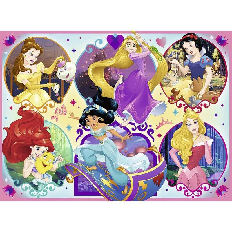 Ravensburger - Puzzle personaje Printesele Disney Puzzle Copii, piese 100