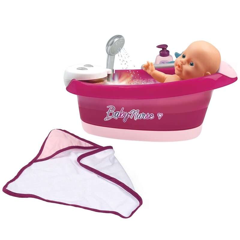Smoby - Set de joaca Cadita pentru papusa Baby Nurse Baleno Bath