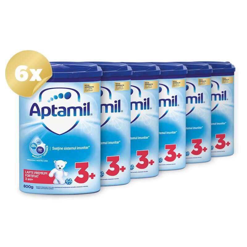 Nutricia - Pachet 6 x Lapte praf Aptamil Junior 3+, 800g, 36 luni+