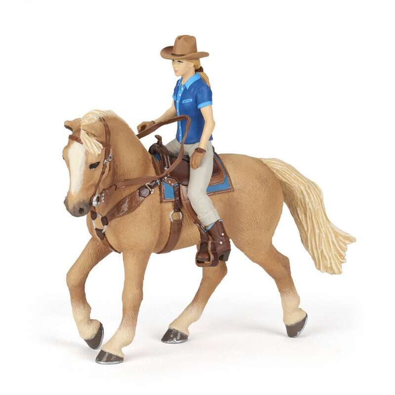 Figurine Papo Set Cowgirl (vacarita) pe cal USA
