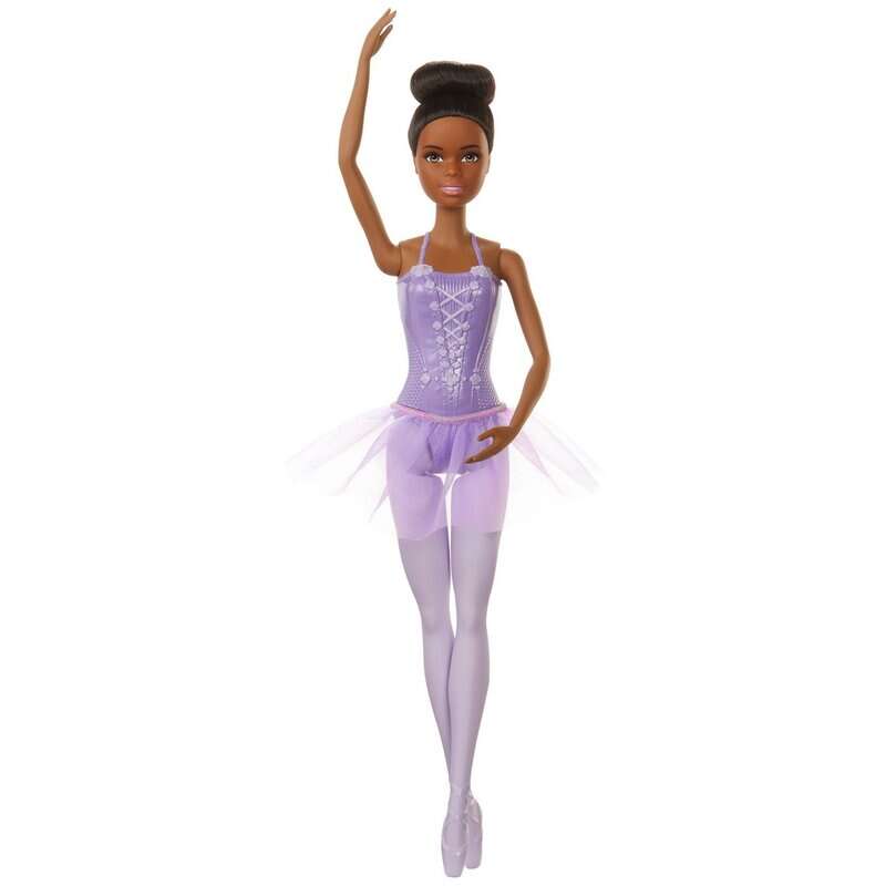Mattel - Papusa Barbie Balerina, Creola, Cu costum lila, Multicolor