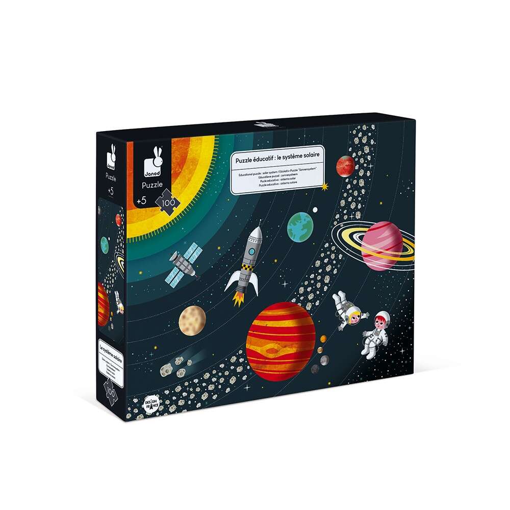 Set Puzzle din carton cu 100 de piese si 1 poster - Sistemul solar