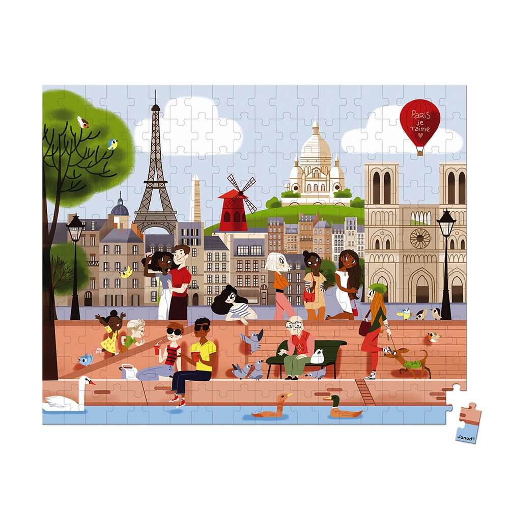 Set Puzzle din carton cu 200 de piese si 1 poster - Paris