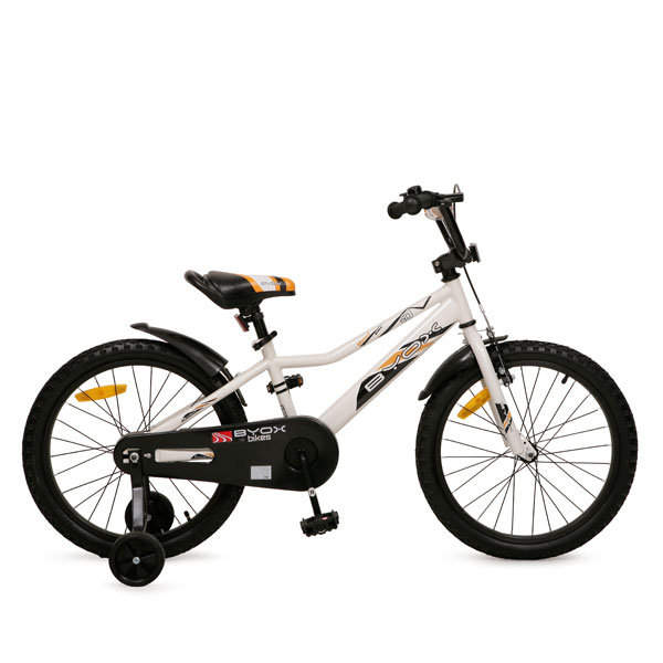 Bicicleta pentru copii cu roti ajutatoare Byox Prince White 20 inch