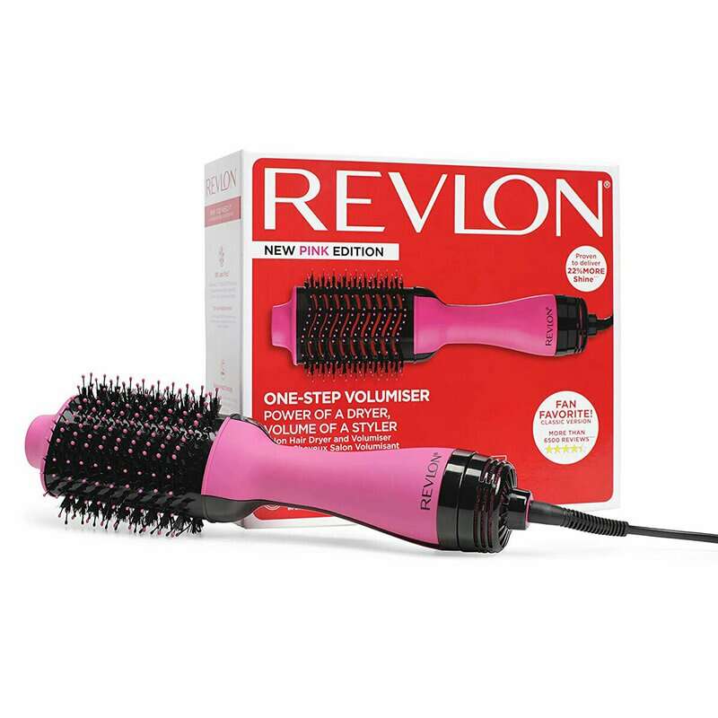 Revlon - Perie electrica fixa One-Step Hair Dryer & Volumizer, RVDR5222PE, pentru par mediu si lung, Roz