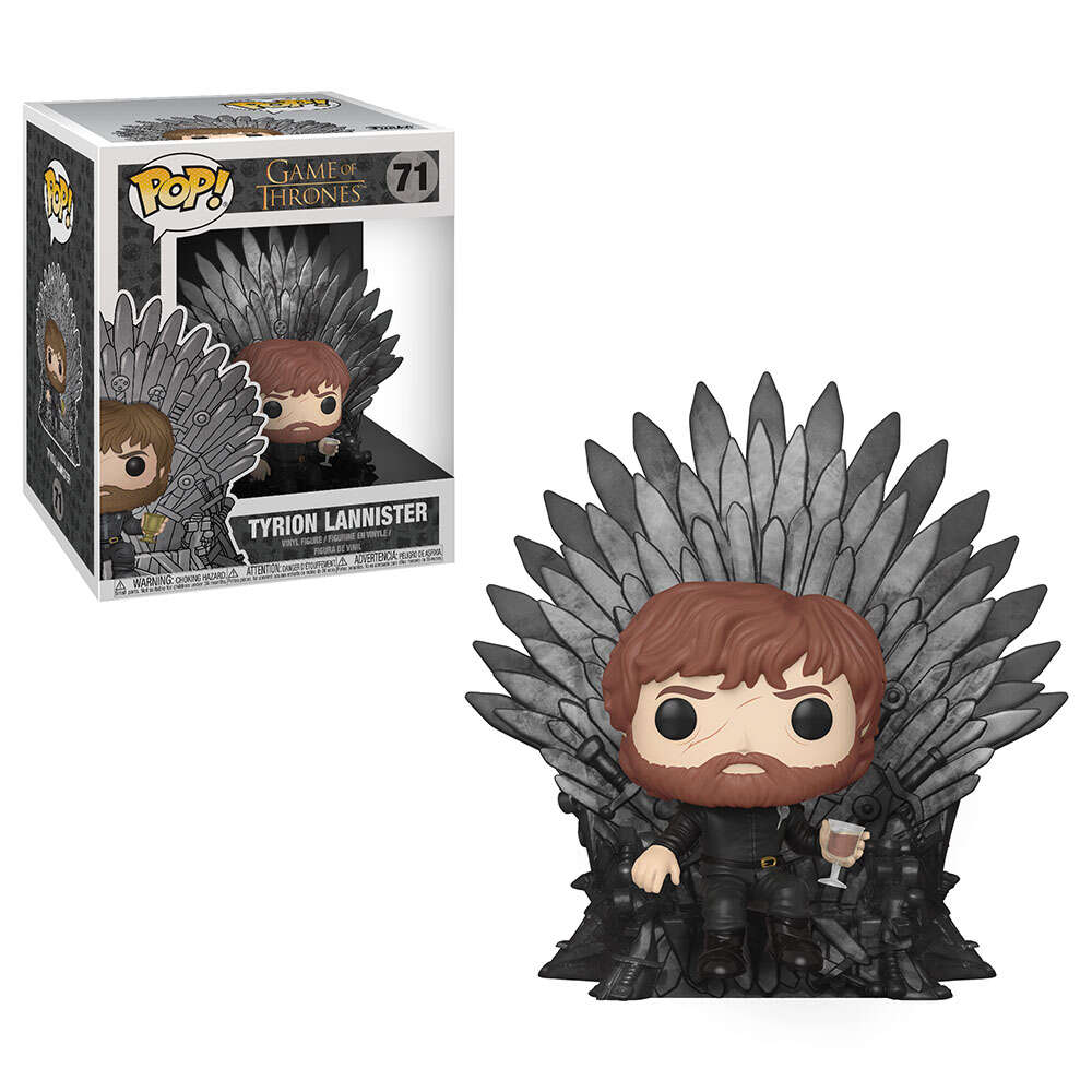 Pop deluxe game of thrones s10 tyrion on iron throne