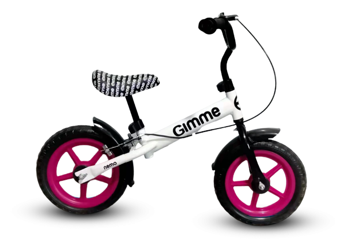 Bicicleta fara pedale 11 inch cu frana Nemo Pink