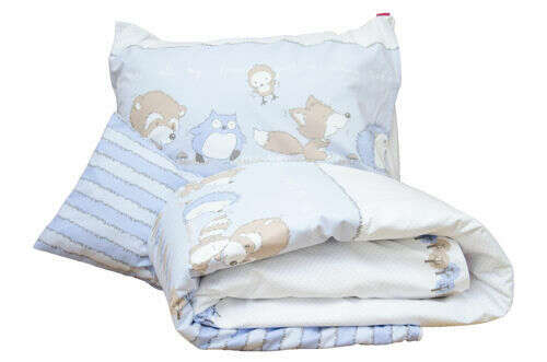 Lenjerie pat copii odette blue, kidsdecor, din bumbac - 100x140 cm