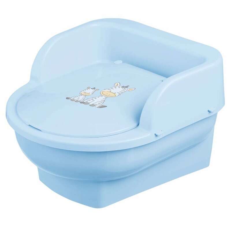 Maltex baby - Olita copii, mini toaleta, recipient detasabil, Zebra Light Blue,