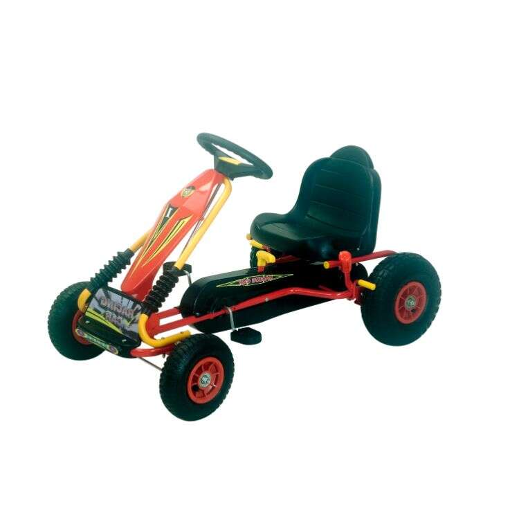 Kart cu pedale si roti gonflabile Racing Car Red