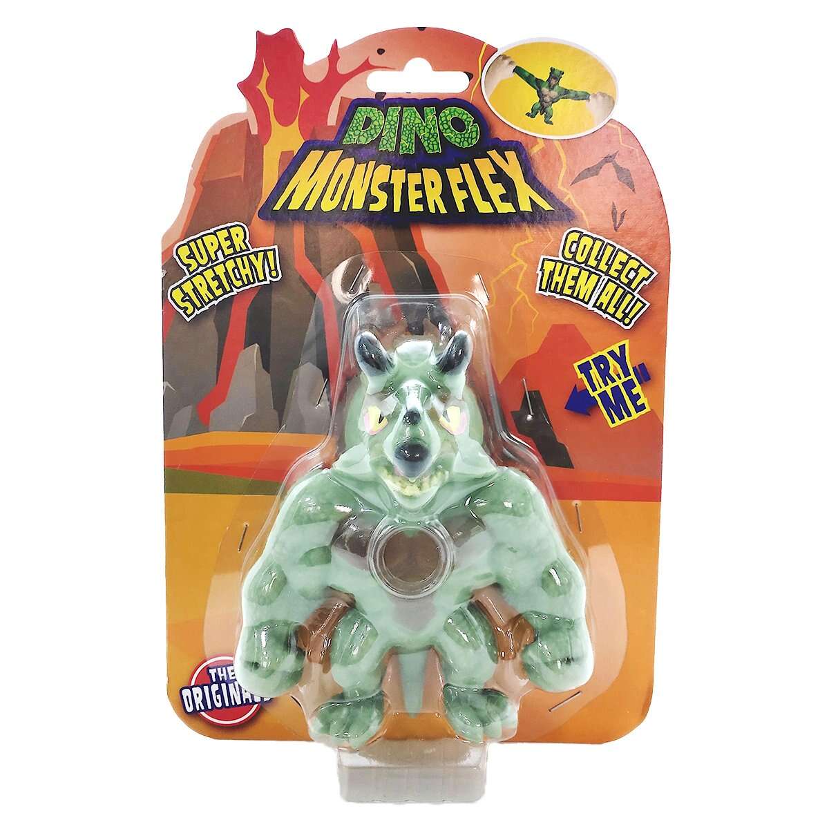 Figurina Monster Flex Dino, Monstrulet care se intinde, Tricerox