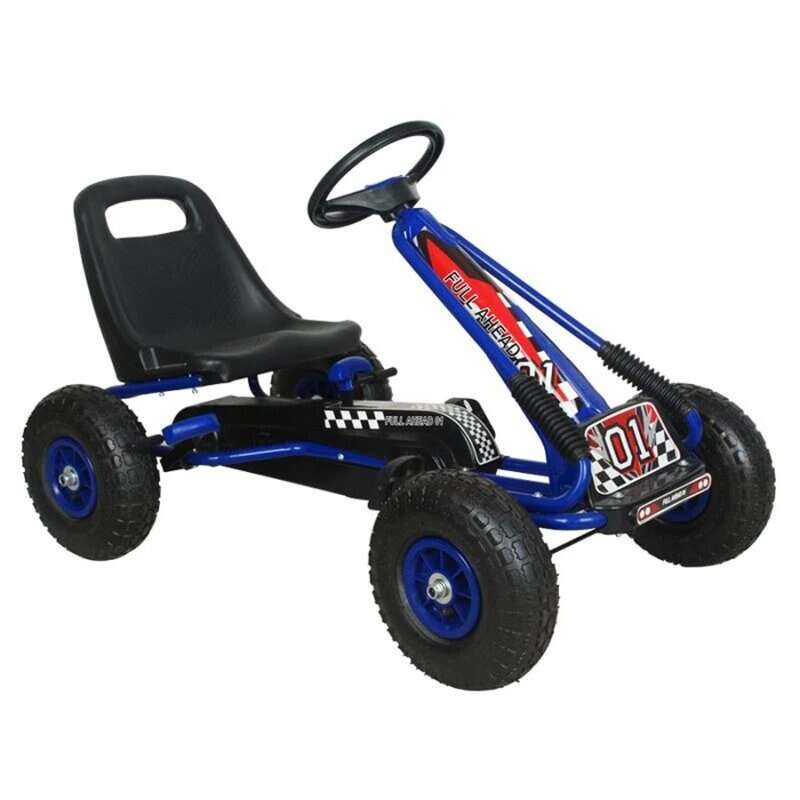 Kidscare - Kart cu pedale, volan si roti gonflabile Racer Air , Albastru