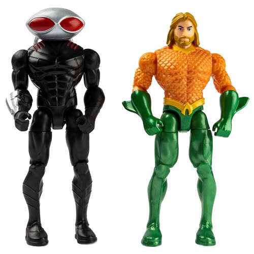Set 2 Figurine Flexibile Spin Master Aquaman si Black Manta cu 6 Accesorii 10 cm