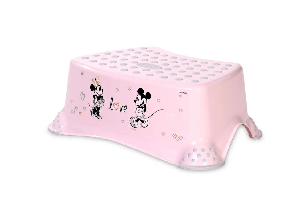 Inaltator pentru baie antiderapant Disney Minnie Love Light Pink