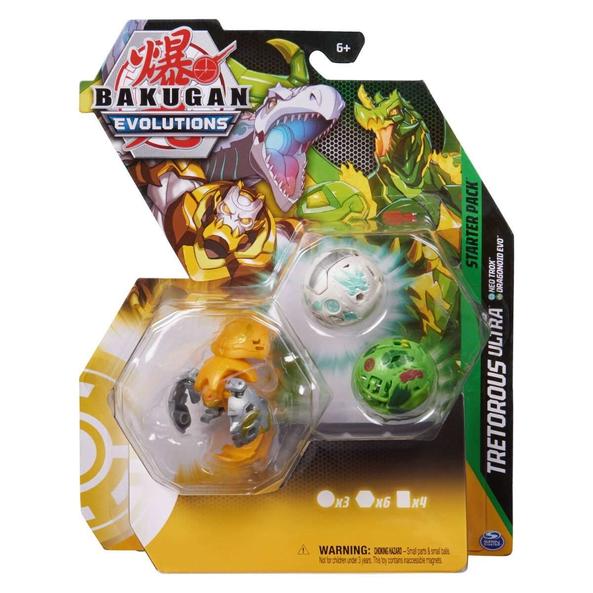 Figurina Bakugan Evolutions, Starter Pack 3 piese, Tretorous Ultra, S4, 20138098