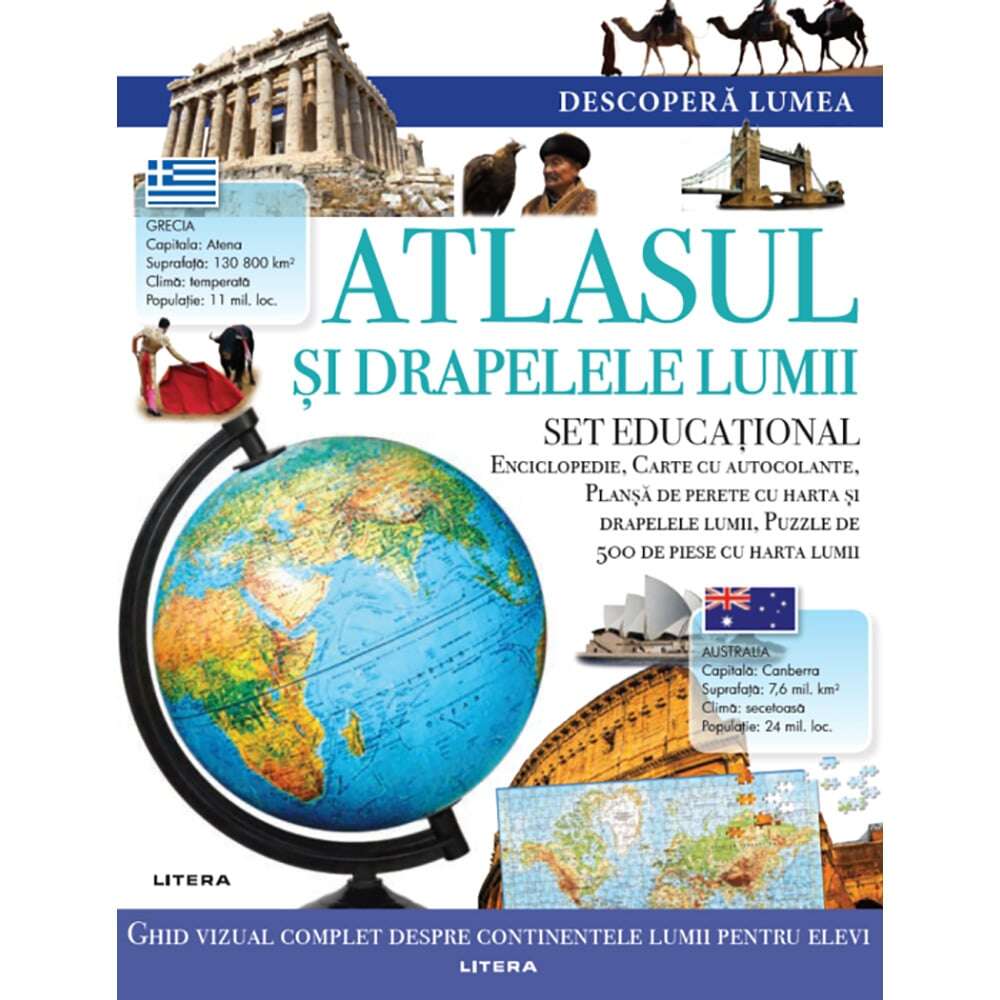 Carte Editura Litera, Descopera Lumea, Atlasul si drapelele lumii