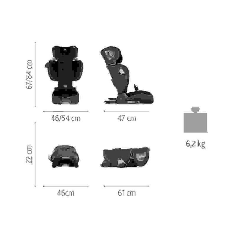 Scaun auto Chicco Fold&Go I-Size Isofix, Black (Negru), 100-150cm, 3-12ani
