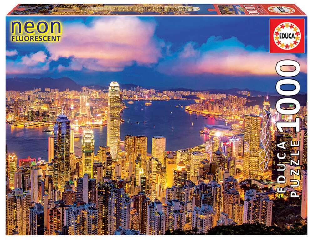 Puzzle fosforescent cu 1000 de piese - Hong Kong