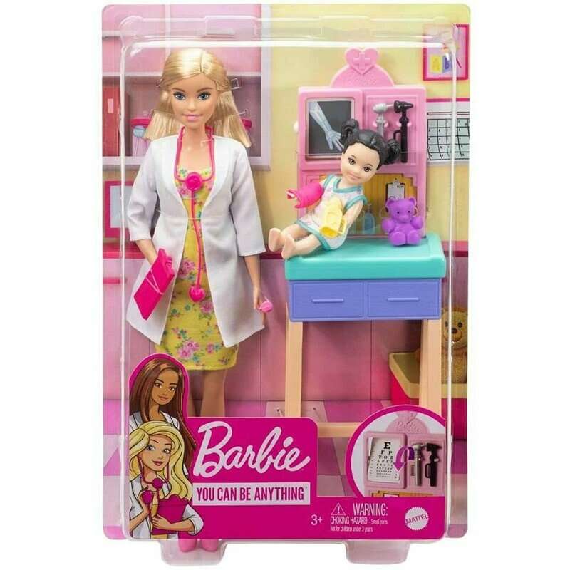 Mattel - Papusa Barbie Doctor pediatru, Alb