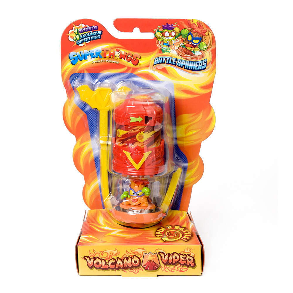 Figurina cu Battle Spinners, SuperTings, Volcano Viper