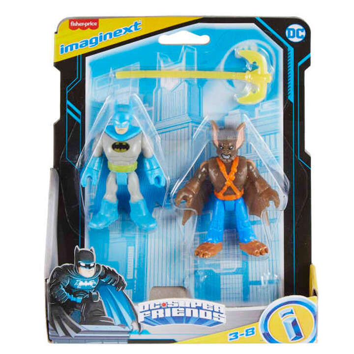  Set 2 figurine, Imaginext, DC Super Friends, Batman si Man-Bat, HKN48