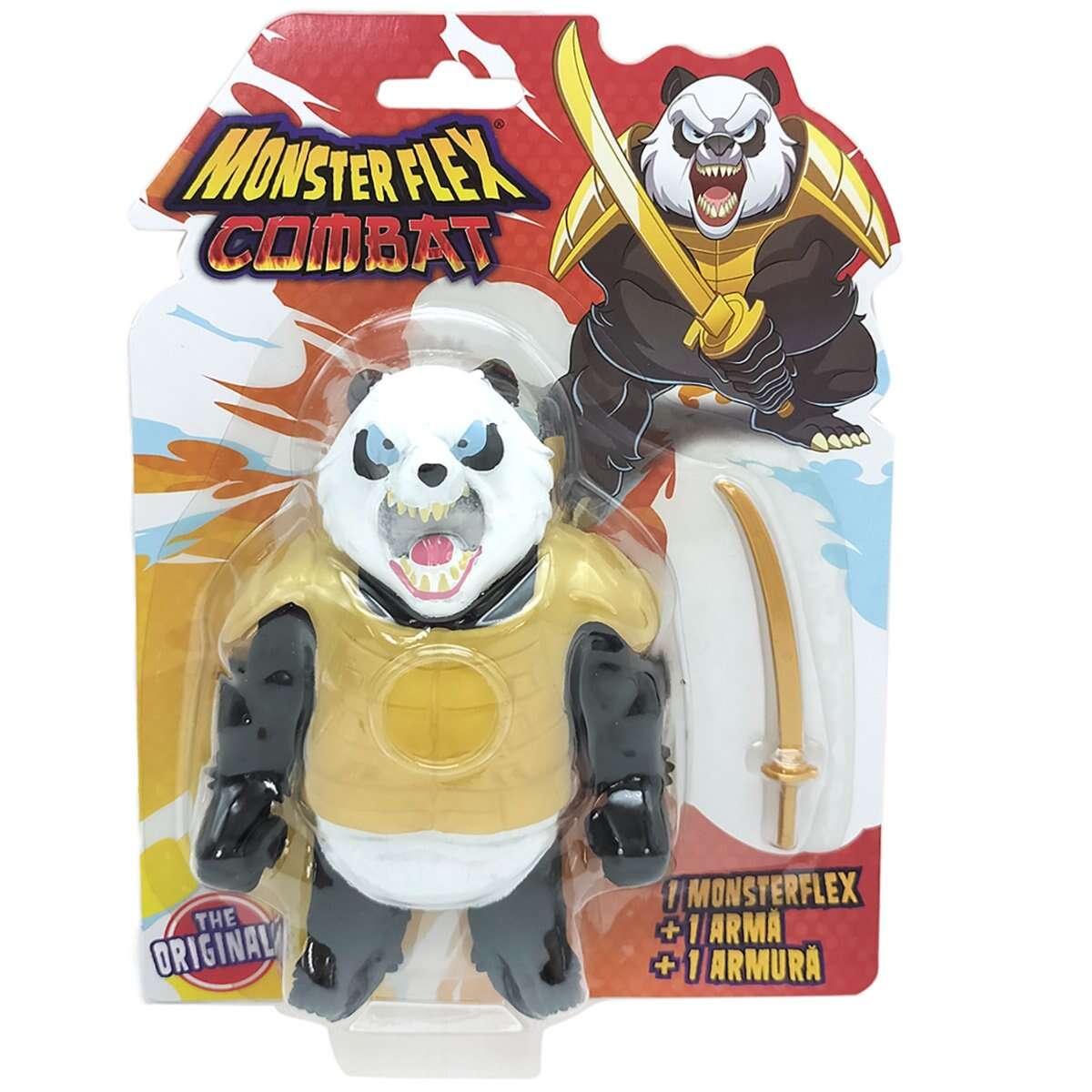 Figurina Monster Flex Combat, Monstrulet care se intinde, Samurai Panda