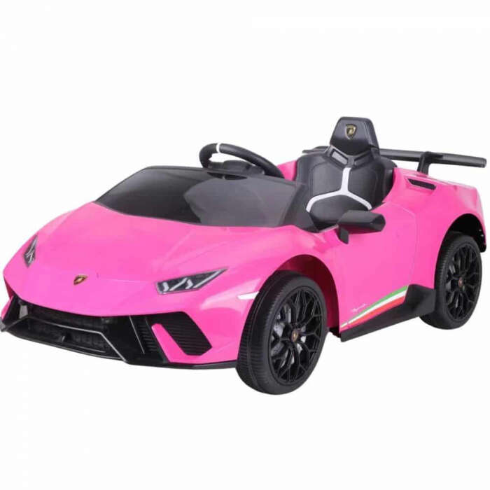 Masinuta electrica pentru copii, Lamborghini Huracan, telecomanda inclusa, 4x4, 120W, 12V, culoare roz
