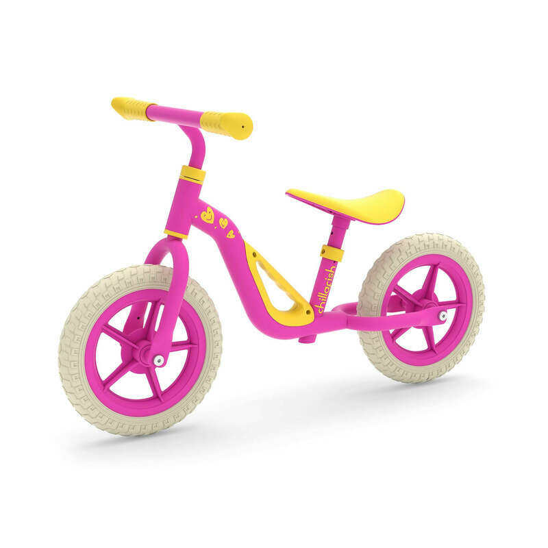 Bicicleta de echilibru usoara charlie, cu ghidon si sa reglabile, greutate 2.5 kg, cu roti din spuma eva, 10 inch, pentru 18 luni - 48 luni, chillafish, pink
