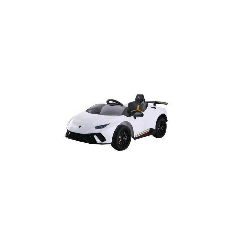 Masinuta electrica pentru copii, Lamborghini Huracan Alb, cu telecomanda, 2 motoare, greutate maxima 30 kg, 6571