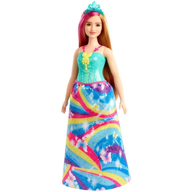 Mattel - Papusa Barbie Printesa Dreamtopia , Cu coronita albastra, Multicolor